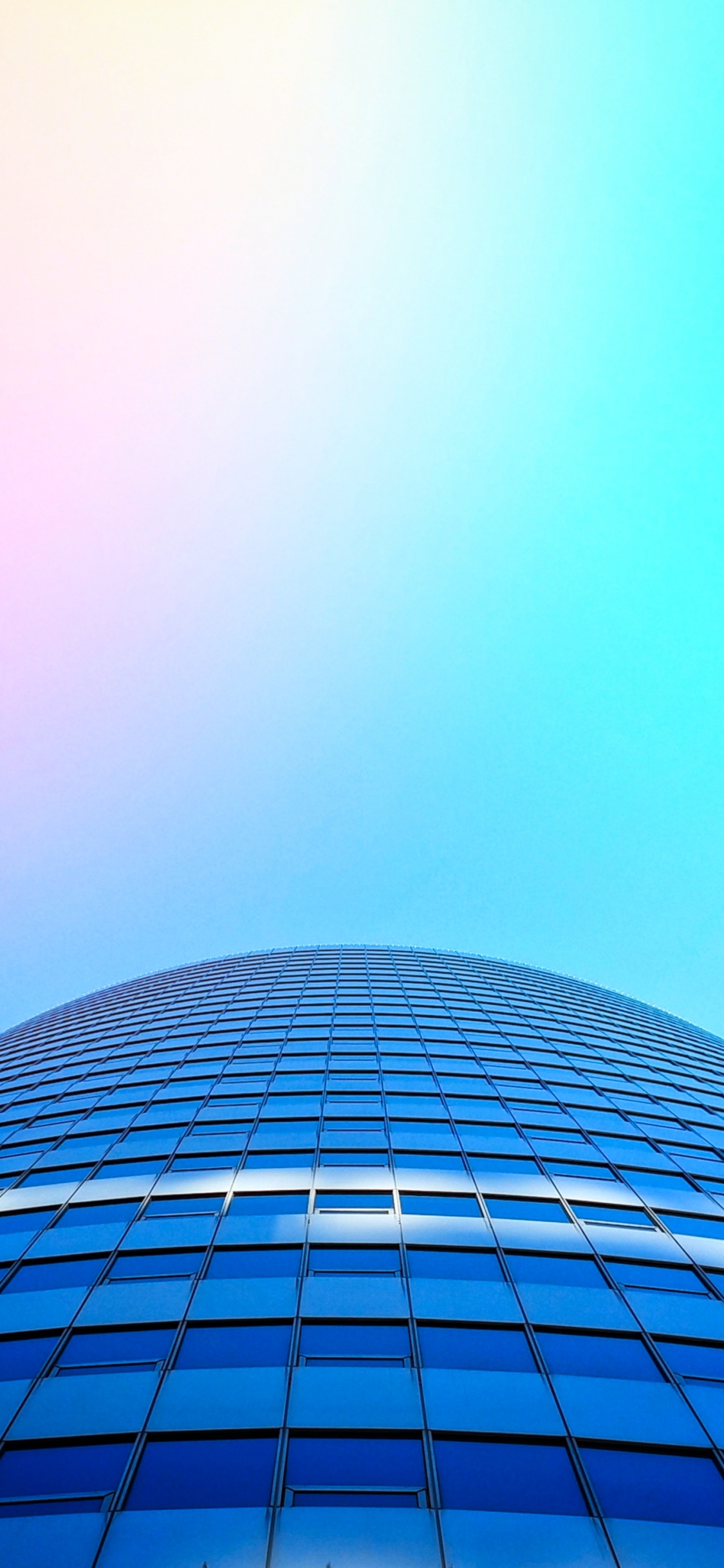 Обои городской пейзаж, здание, синий, небоскреб, лазурный в разрешении 1125x2436