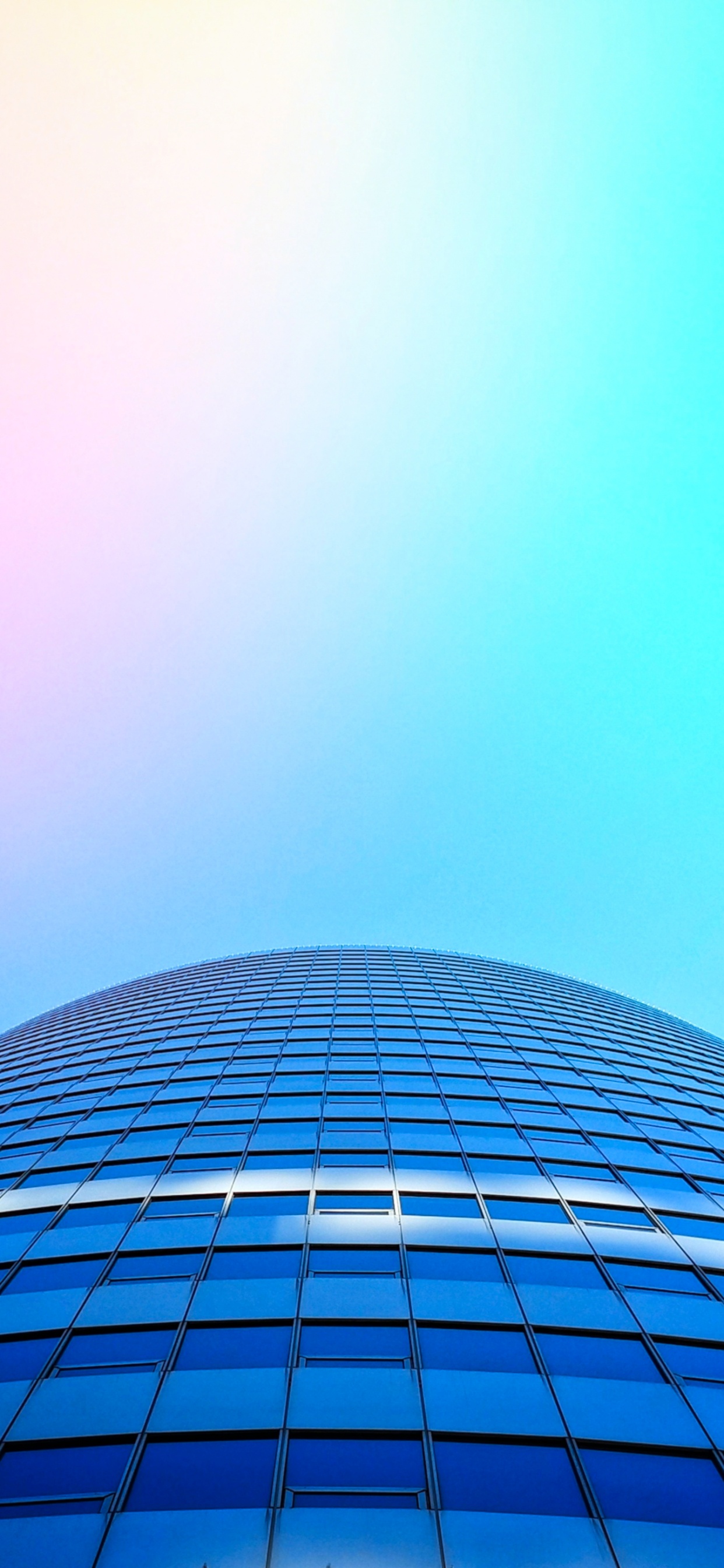 Обои городской пейзаж, здание, синий, небоскреб, лазурный в разрешении 1242x2688