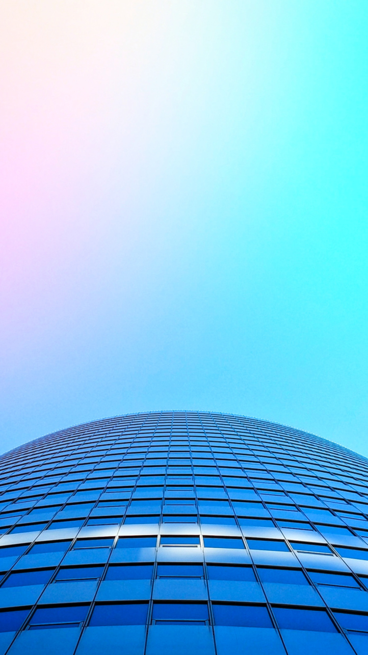 Обои городской пейзаж, здание, синий, небоскреб, лазурный в разрешении 750x1334