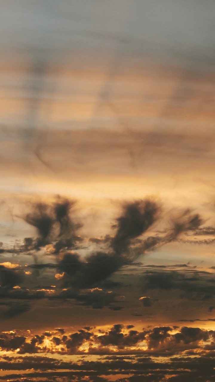 Обои закат, облако, послесвечение, горизонт, атмосфера в разрешении 720x1280