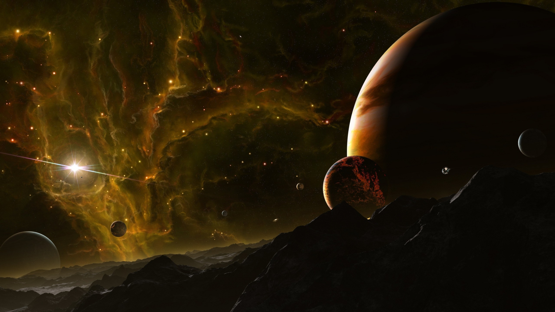 Обои земля, космос, космическое пространство, атмосфера, ночь в разрешении 1920x1080