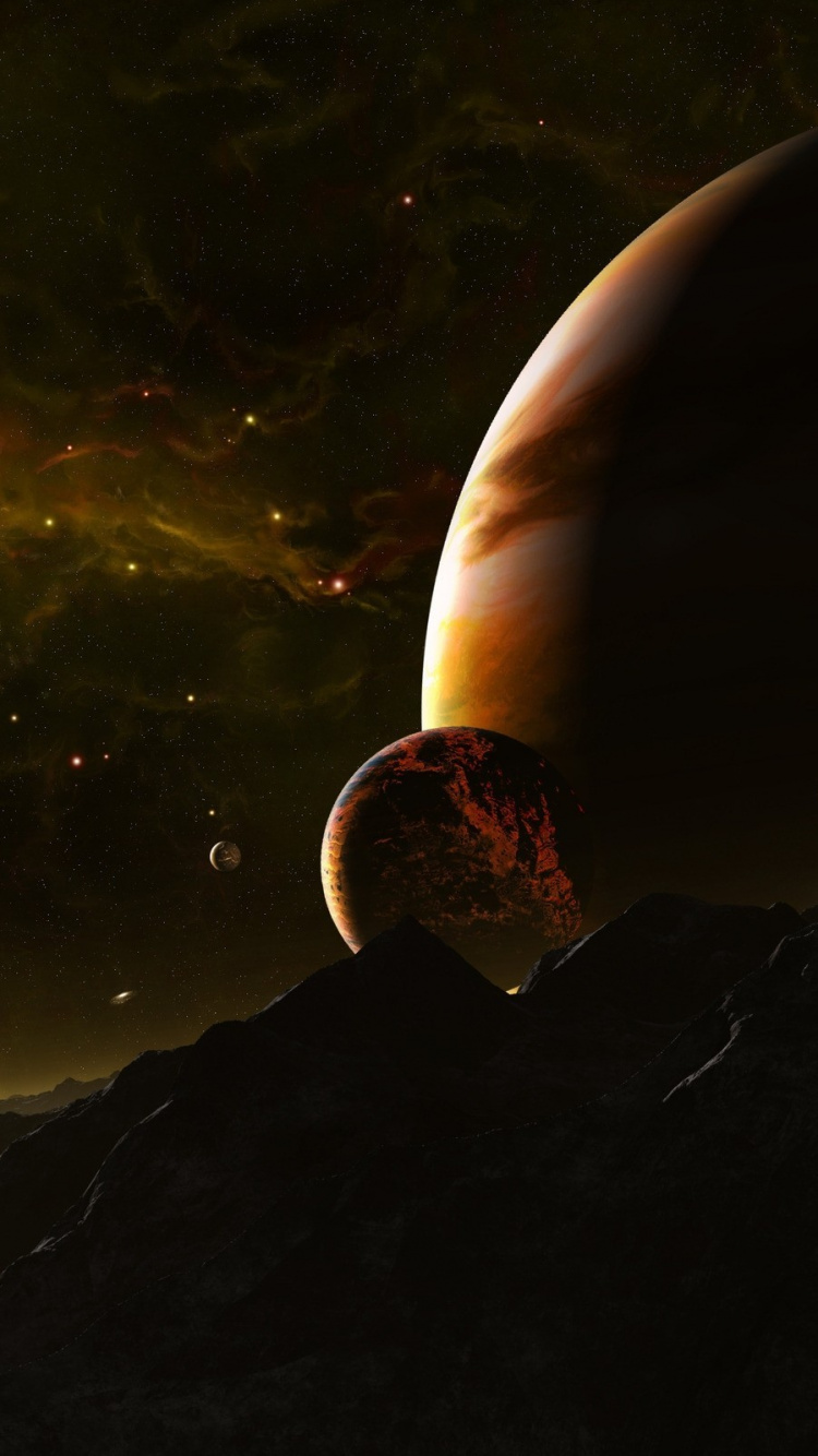 Обои земля, космос, космическое пространство, атмосфера, ночь в разрешении 750x1334