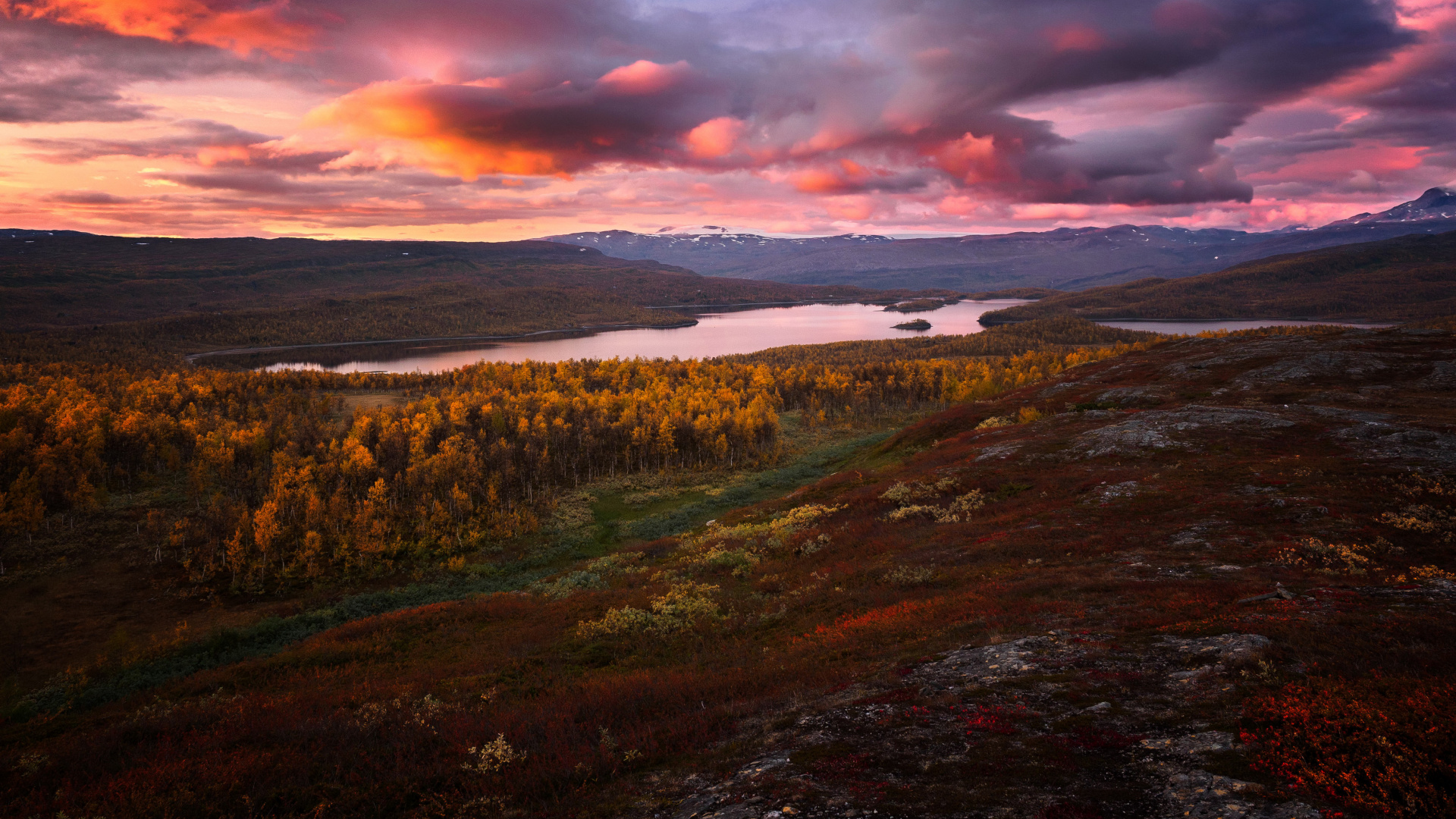 Обои природа, пейзаж, холм, пейзажная живопись, облако в разрешении 1920x1080