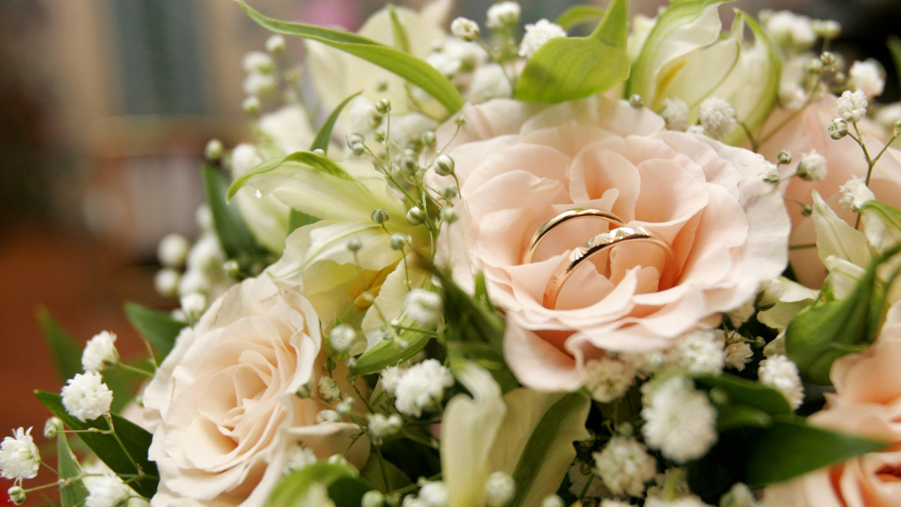Обои свадьба, цветок, букет, флористики, флористика в разрешении 1280x720
