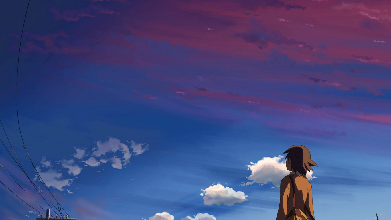 Обои синохара акари, Toono Такаки, канаэ сумида, аниме, облако в разрешении 1366x768