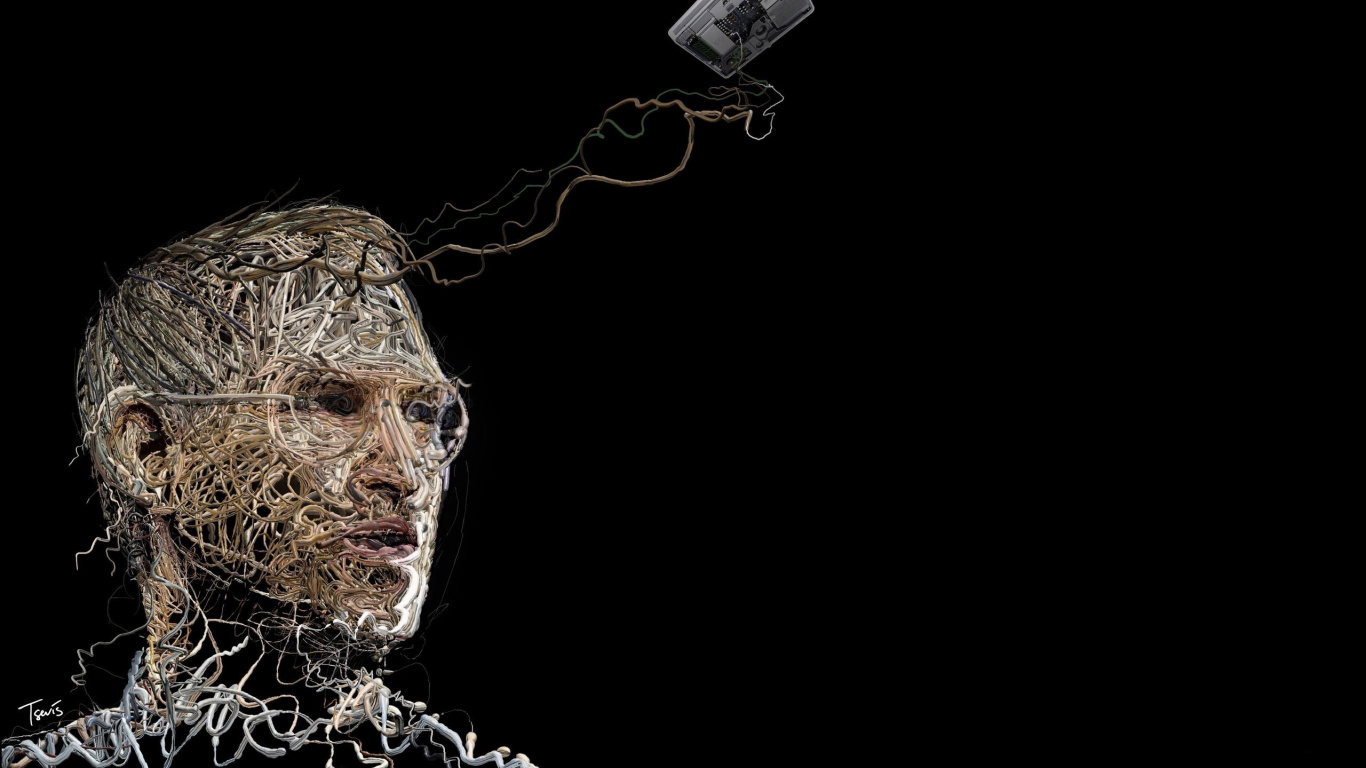 Обои человек, темнота, яблоко, Стив Джобс, предприниматель в разрешении 1366x768