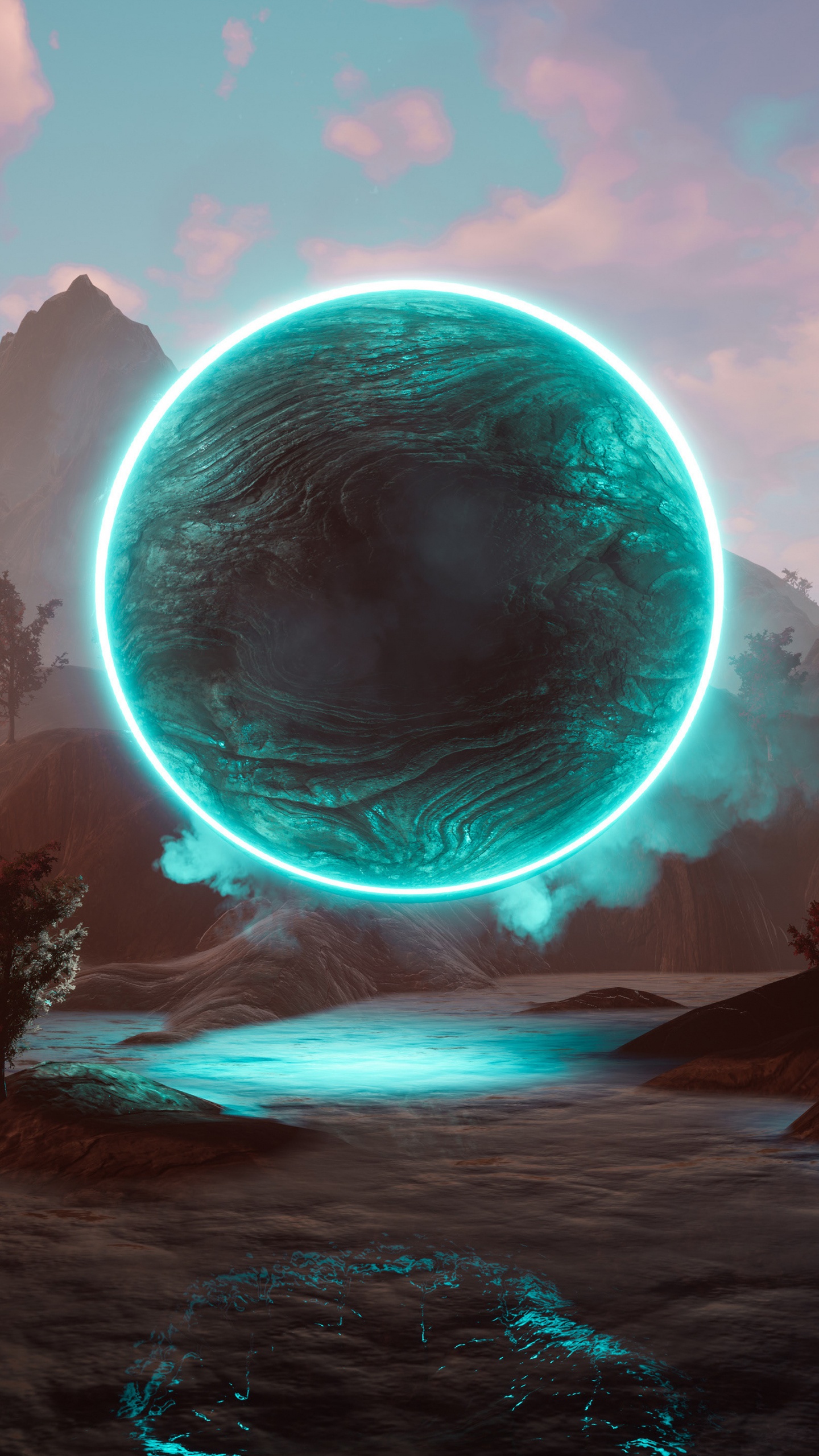 Обои атмосфера, picsart, мир, облако, водоем в разрешении 1440x2560