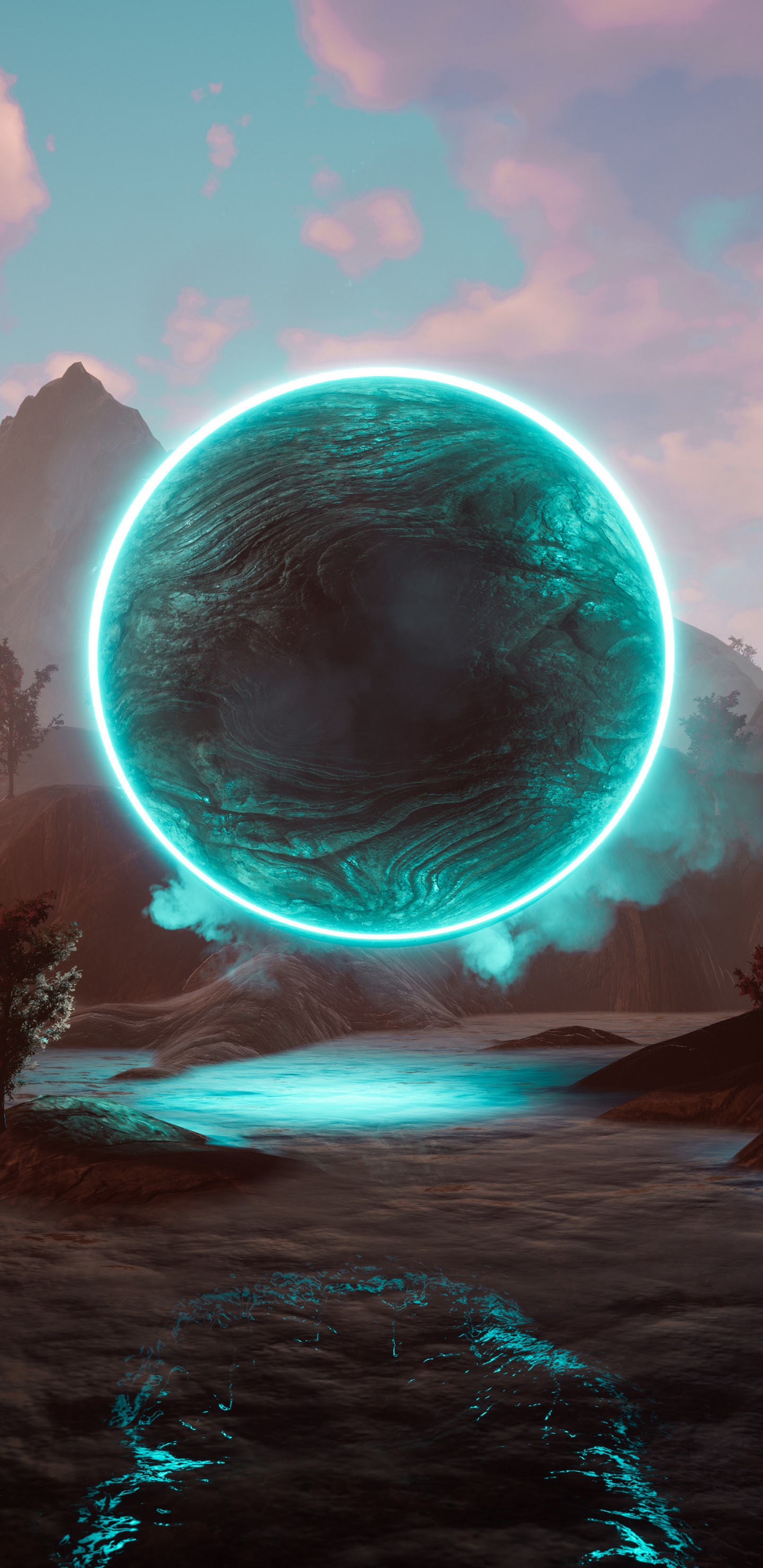 Обои атмосфера, picsart, мир, облако, водоем в разрешении 1440x2960