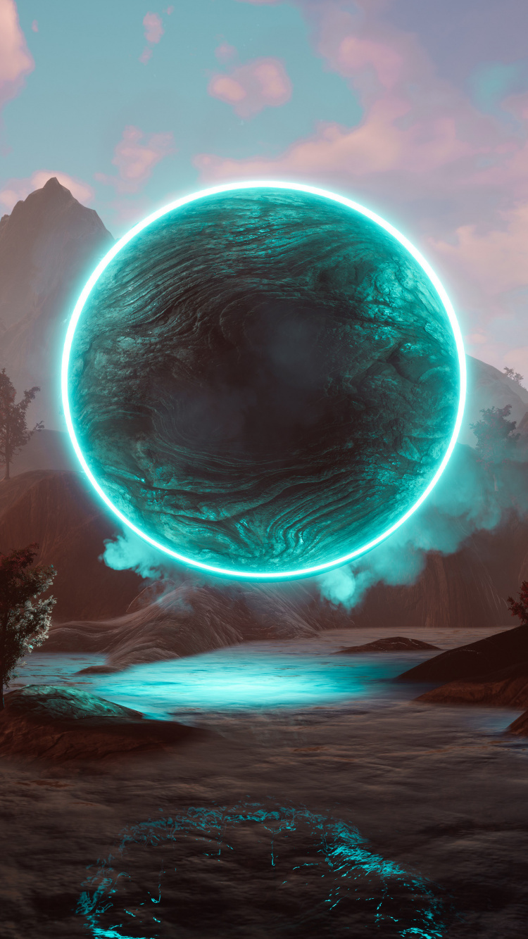 Обои атмосфера, picsart, мир, облако, водоем в разрешении 750x1334