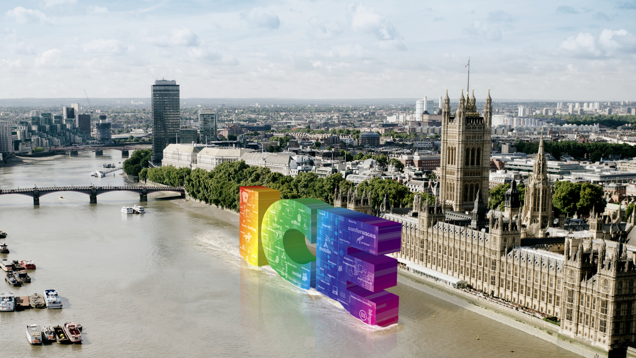 Обои лондонский глаз, вестминстерский дворец, река темза, город, городской пейзаж в разрешении 2560x1440