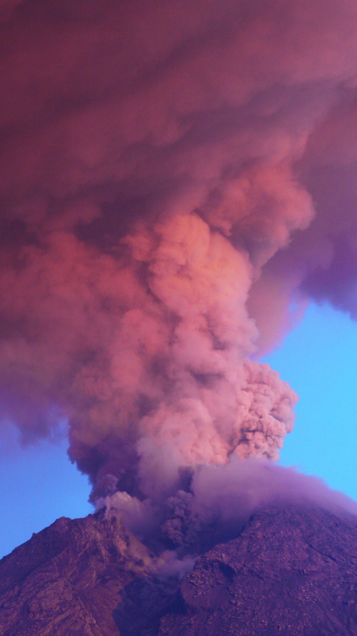 Обои Мерапи, вулкан, Гора Ньирагонго, Этна, облако в разрешении 720x1280