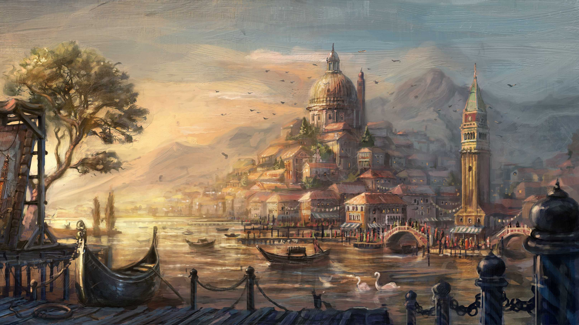 Обои Анно 1800, живопись, арт, ubisoft, визуальное искусство в разрешении 1920x1080