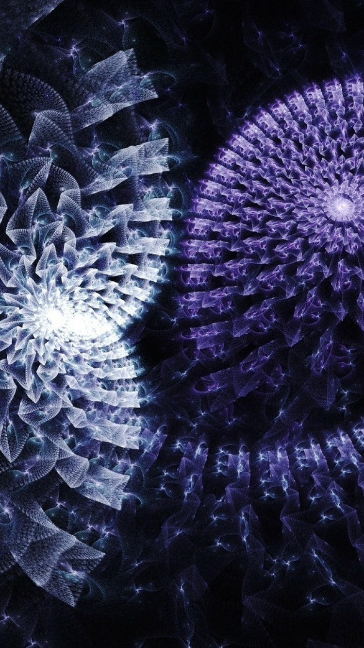 Обои фрактальное искусство, пурпур, Фиолетовый, арт, морская биология в разрешении 750x1334