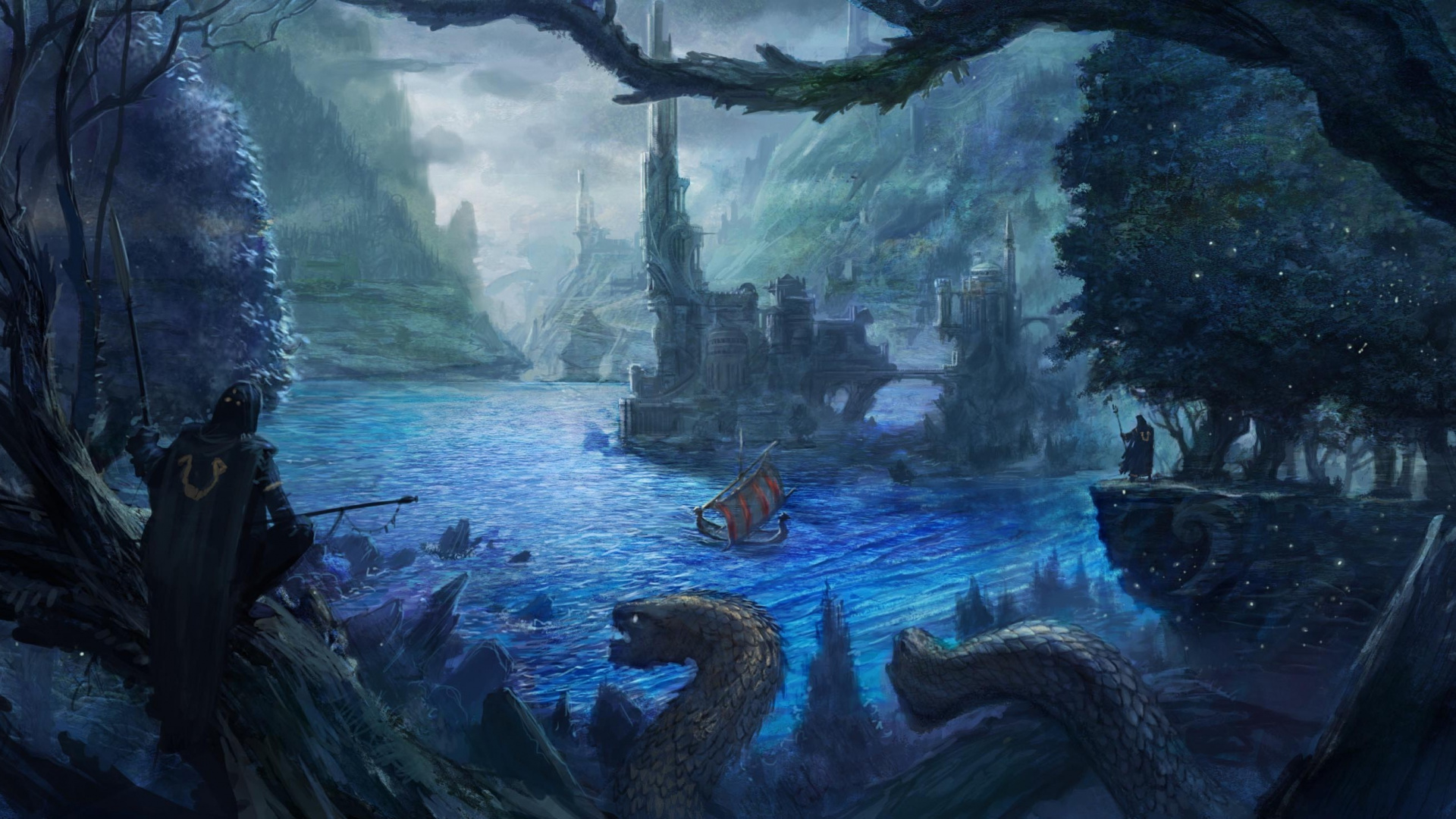 Обои биом, формирование, экосистема, лес, вода в разрешении 1920x1080