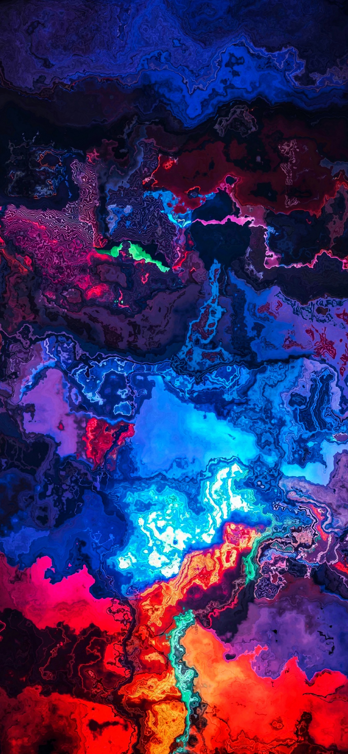 Обои арт, живопись, цветной, лазурный, электрик в разрешении 1125x2436