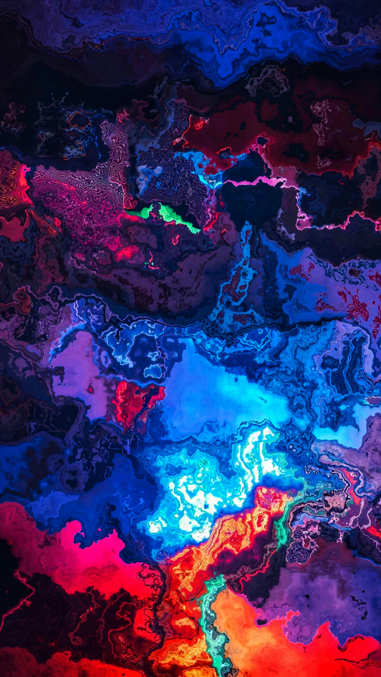 Обои арт, живопись, цветной, лазурный, электрик в разрешении 750x1334