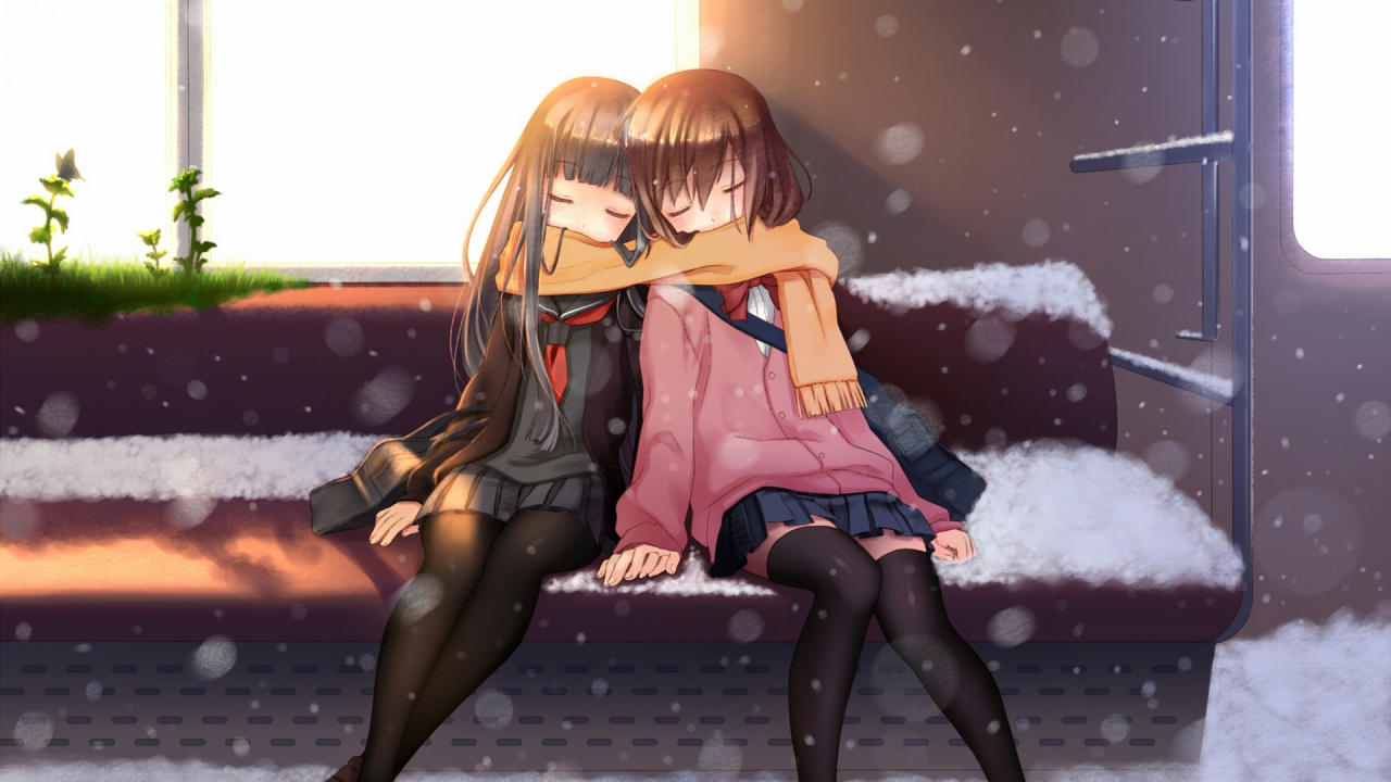 Обои аниме, мультфильм, нога, длинные волосы, бедро в разрешении 1280x720