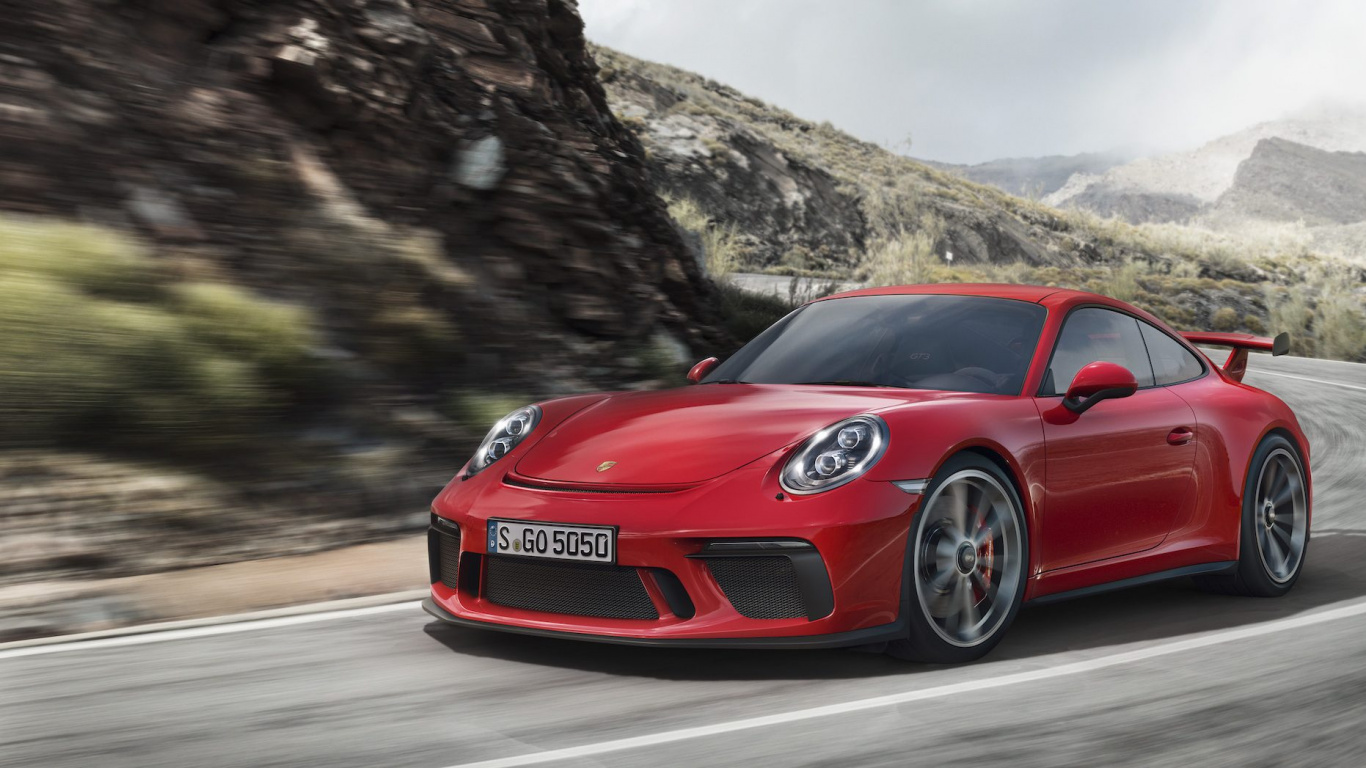 Обои Порше, спорткар, авто, Порше 911 ГТ3 2018, суперкар в разрешении 1366x768