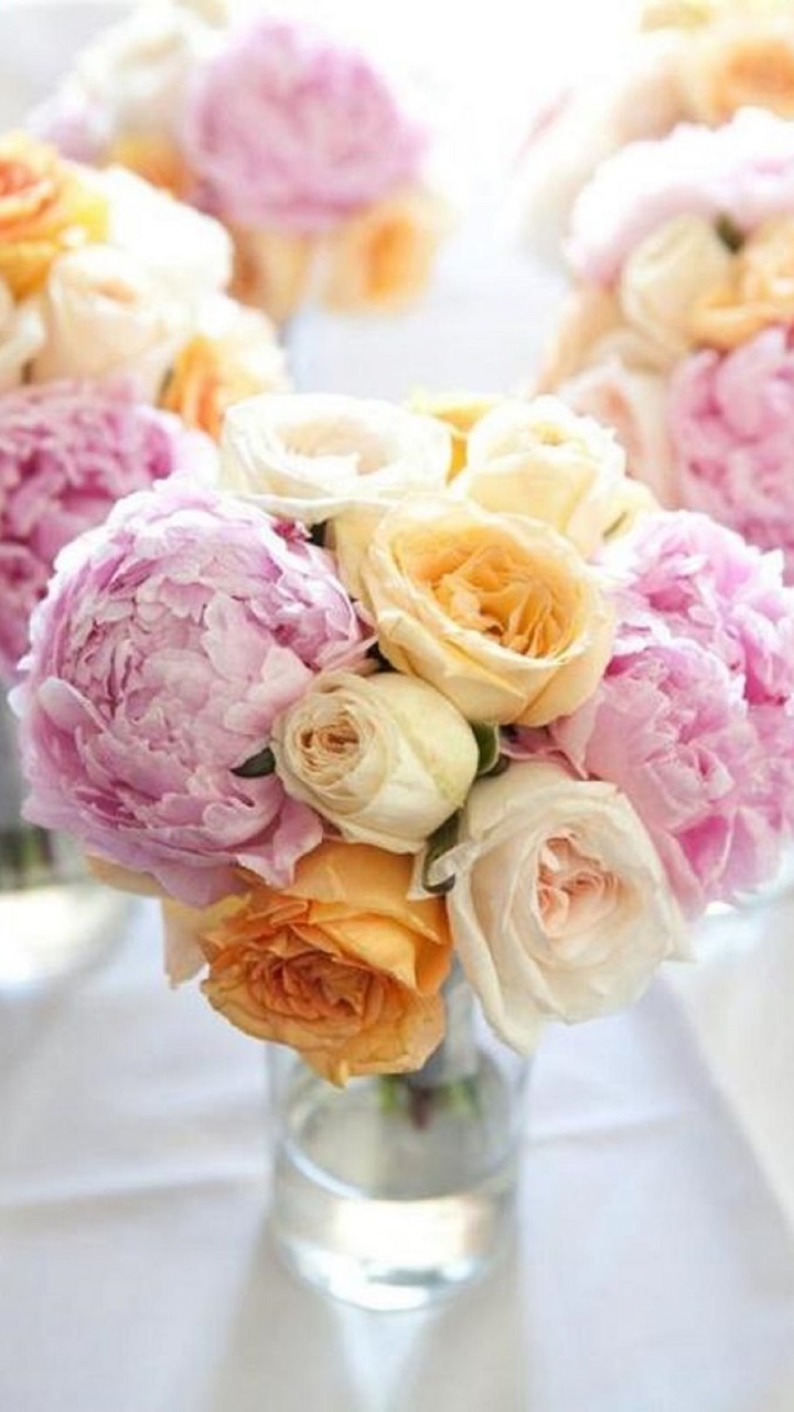 Обои цветочный дизайн, свадьба, цветок, букет, сад роз в разрешении 720x1280