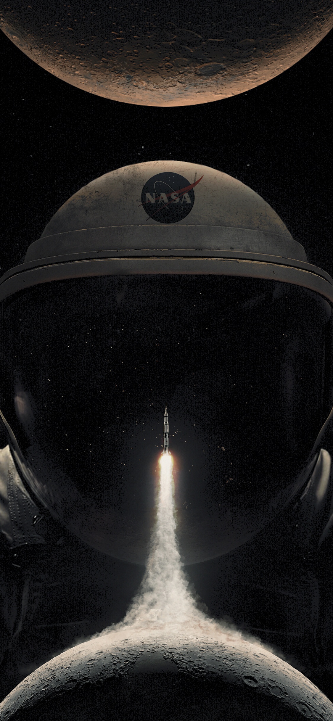 Обои 50 лет аполлону, Аполлон 20, программа Аполлон, белые, свет в разрешении 1125x2436