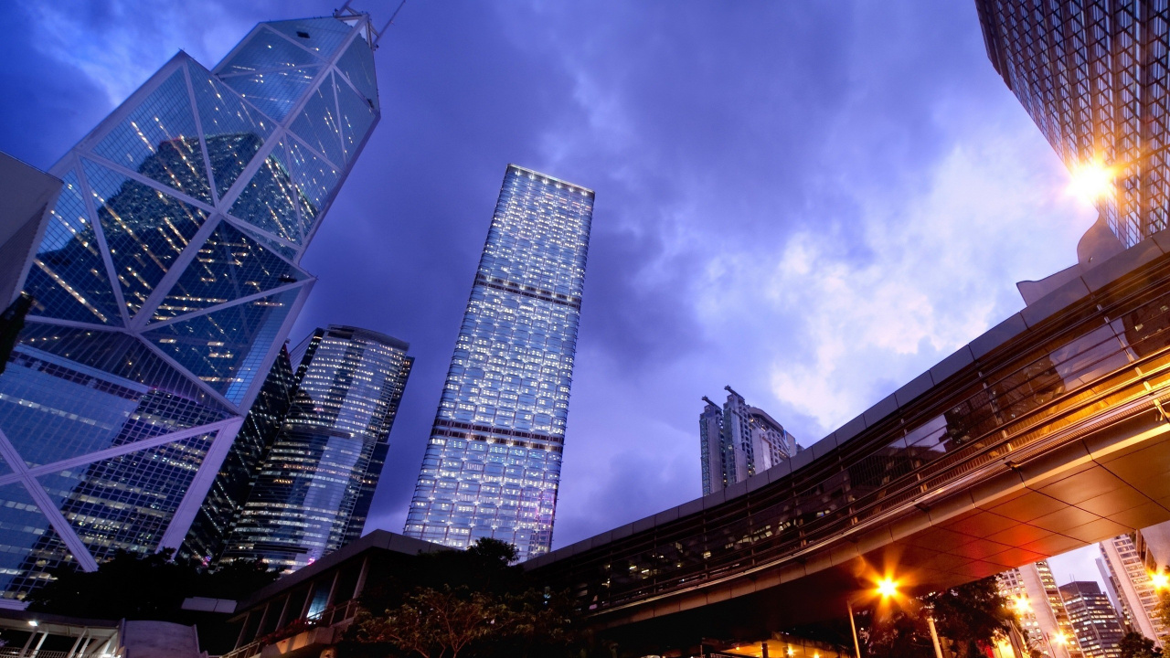 Обои небоскреб, город, ориентир, городской район, метрополия в разрешении 1280x720