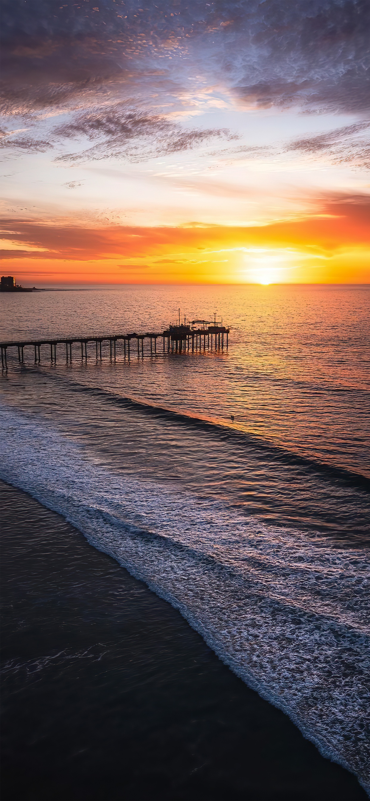 Обои послесвечение, вода, облако, атмосфера, солнечный свет в разрешении 1242x2688
