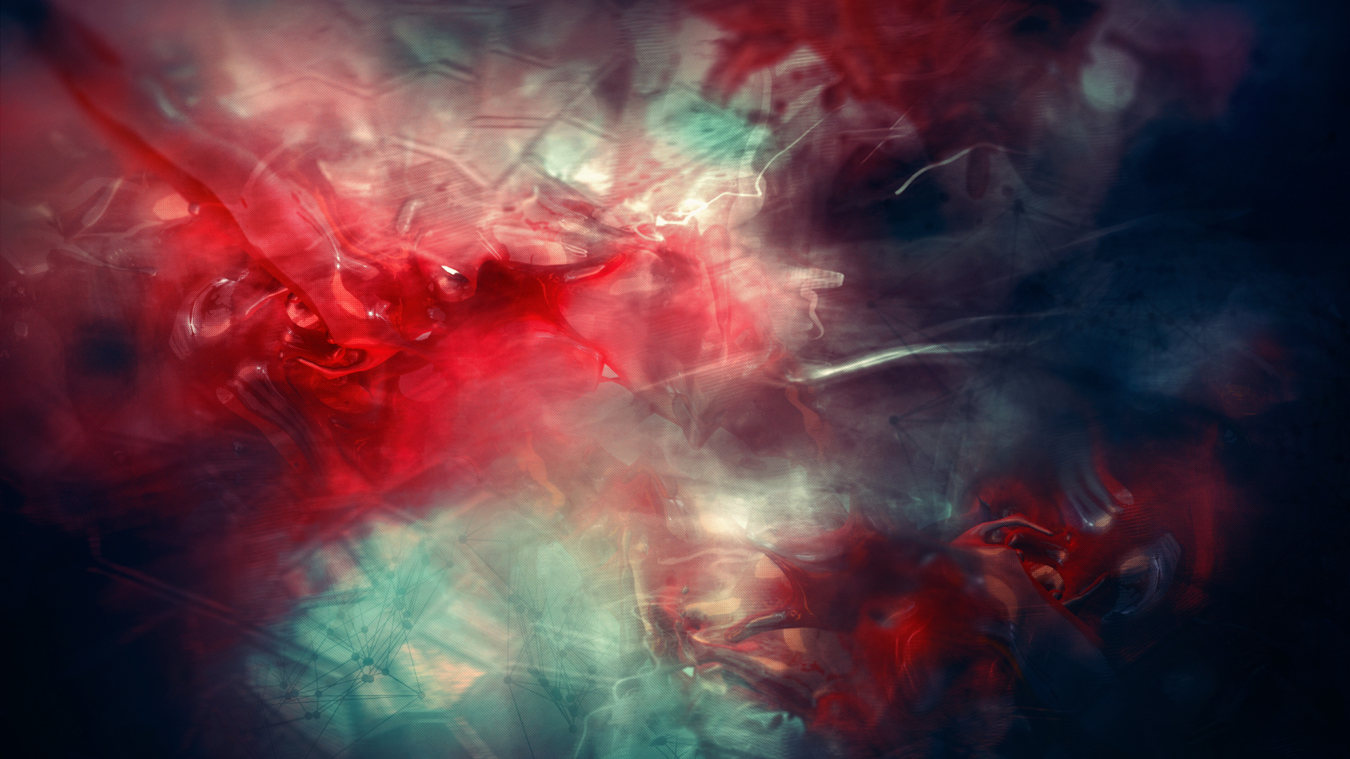 Обои красный цвет, туманность, атмосфера, космос, темнота в разрешении 1920x1080