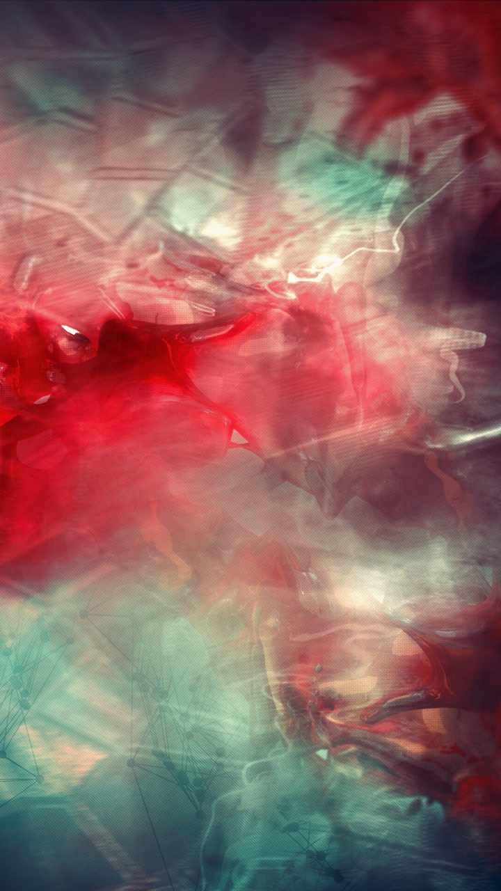 Обои красный цвет, туманность, атмосфера, космос, темнота в разрешении 720x1280