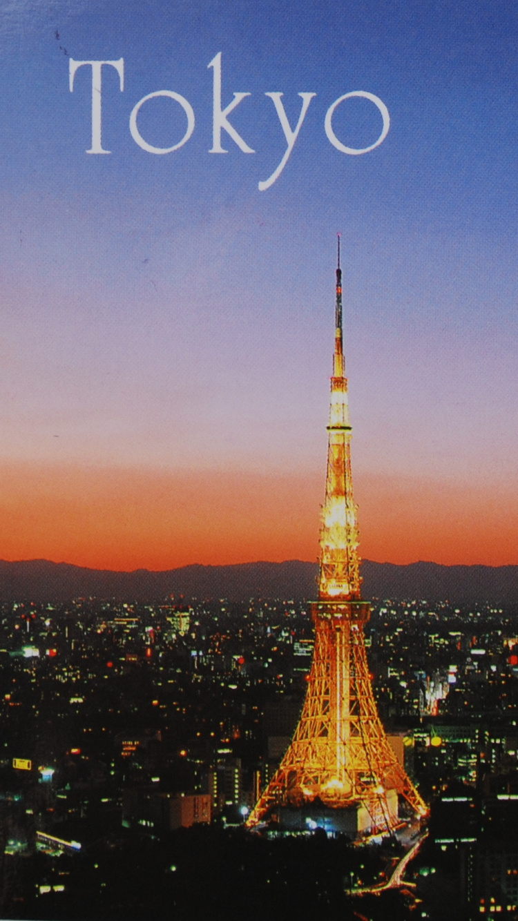 Обои токийская башня, ориентир, городской пейзаж, вышка, город в разрешении 750x1334