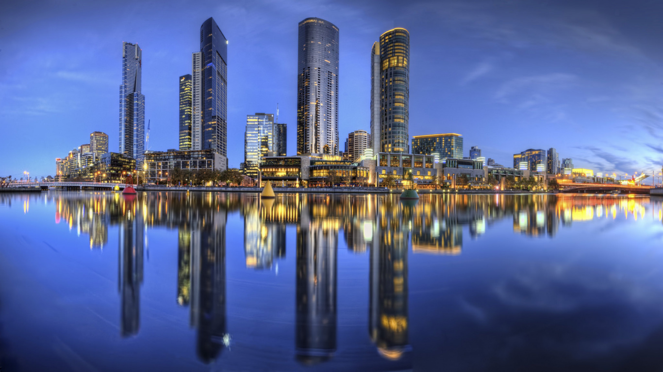 Обои Мельбурн, Каир, отражение, городской пейзаж, город в разрешении 1366x768