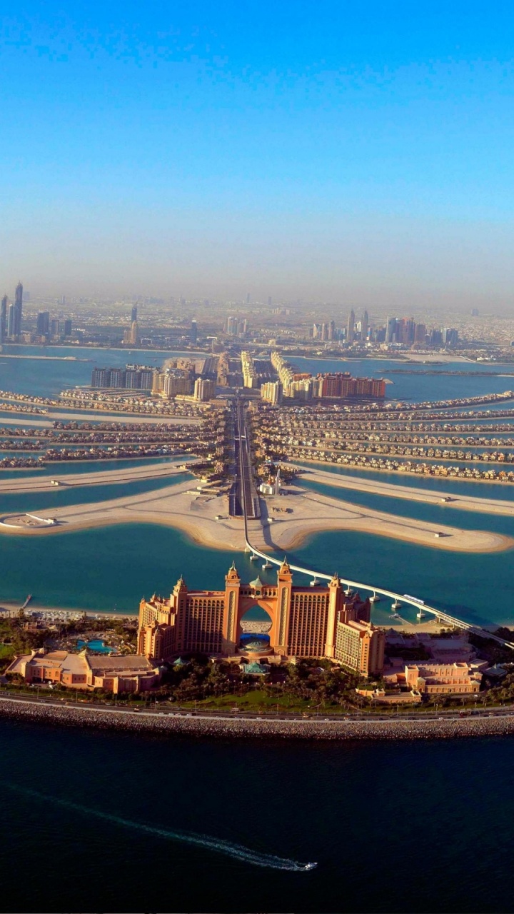 Обои Пальма Джумейра, гидроресурсы, вода, искусственный остров, город в разрешении 720x1280