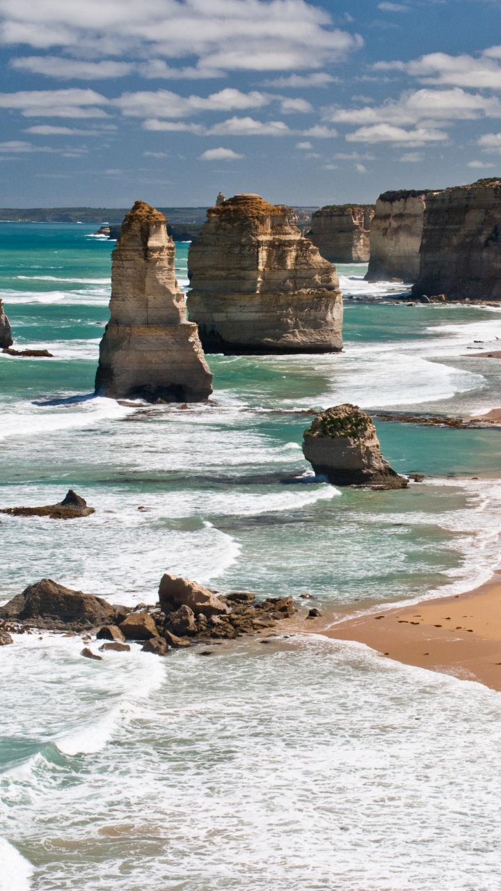 Обои Порт-Кемпбелл, водоем, побережье, море, прибрежные и океанические рельефы в разрешении 720x1280