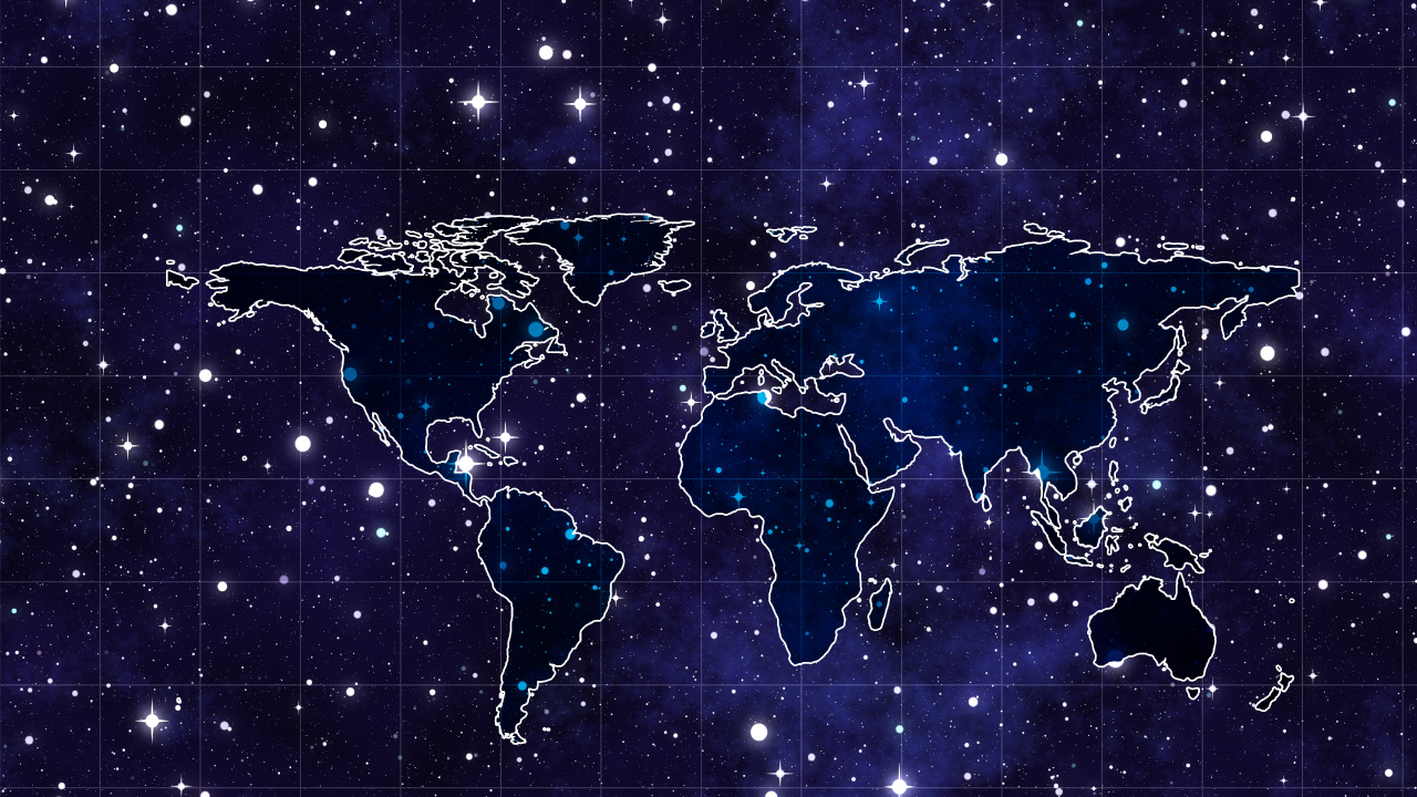 Обои карта мира, карта, мир, земля, звезда в разрешении 1280x720