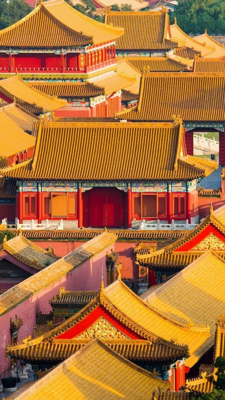Обои запретный город, архитектура, дворец, китайская архитектура, храм в разрешении 750x1334