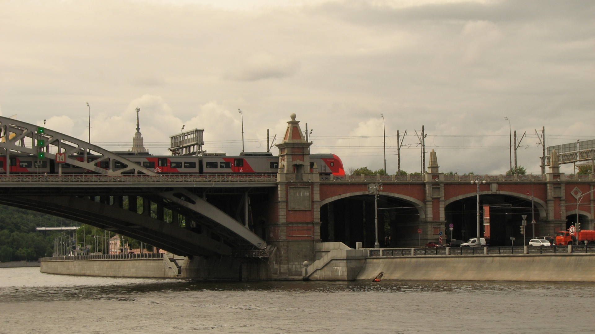 Обои реки, Гирдерский мост, балочный мост, мост, луч в разрешении 1920x1080