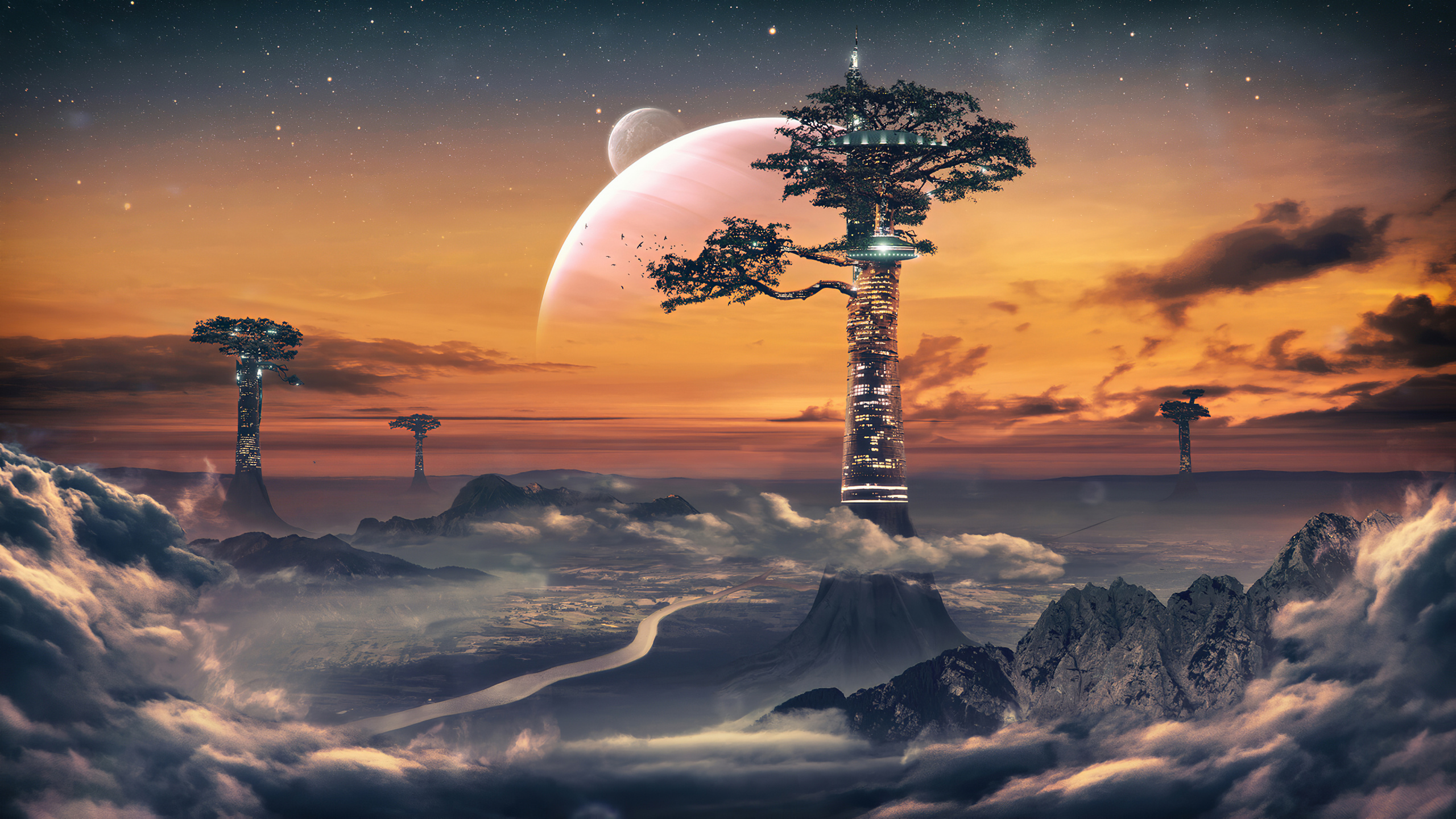 Обои thefatrat восстанет, сигнал бедствия, Mayday с участием Лауры Брем, ютуб, облако в разрешении 2560x1440