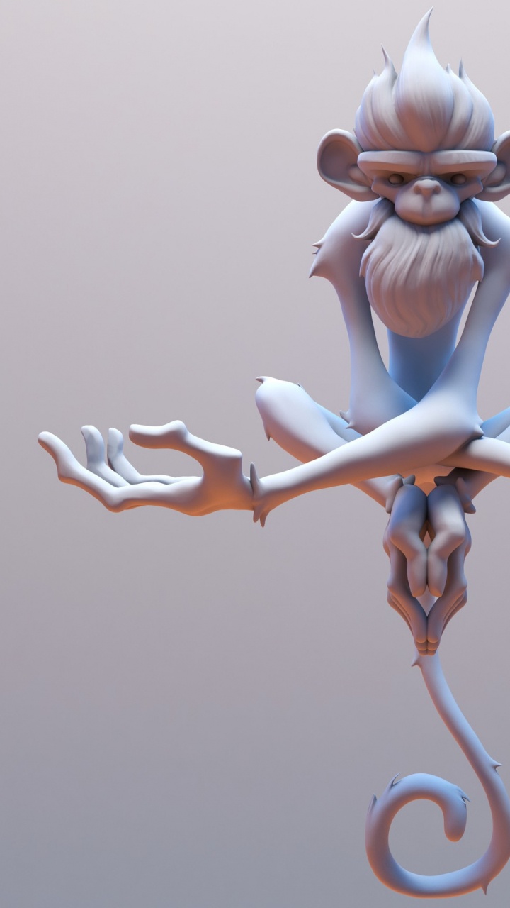 Обои арт, мультфильм, дизайн, обезьянка, фигурка в разрешении 720x1280