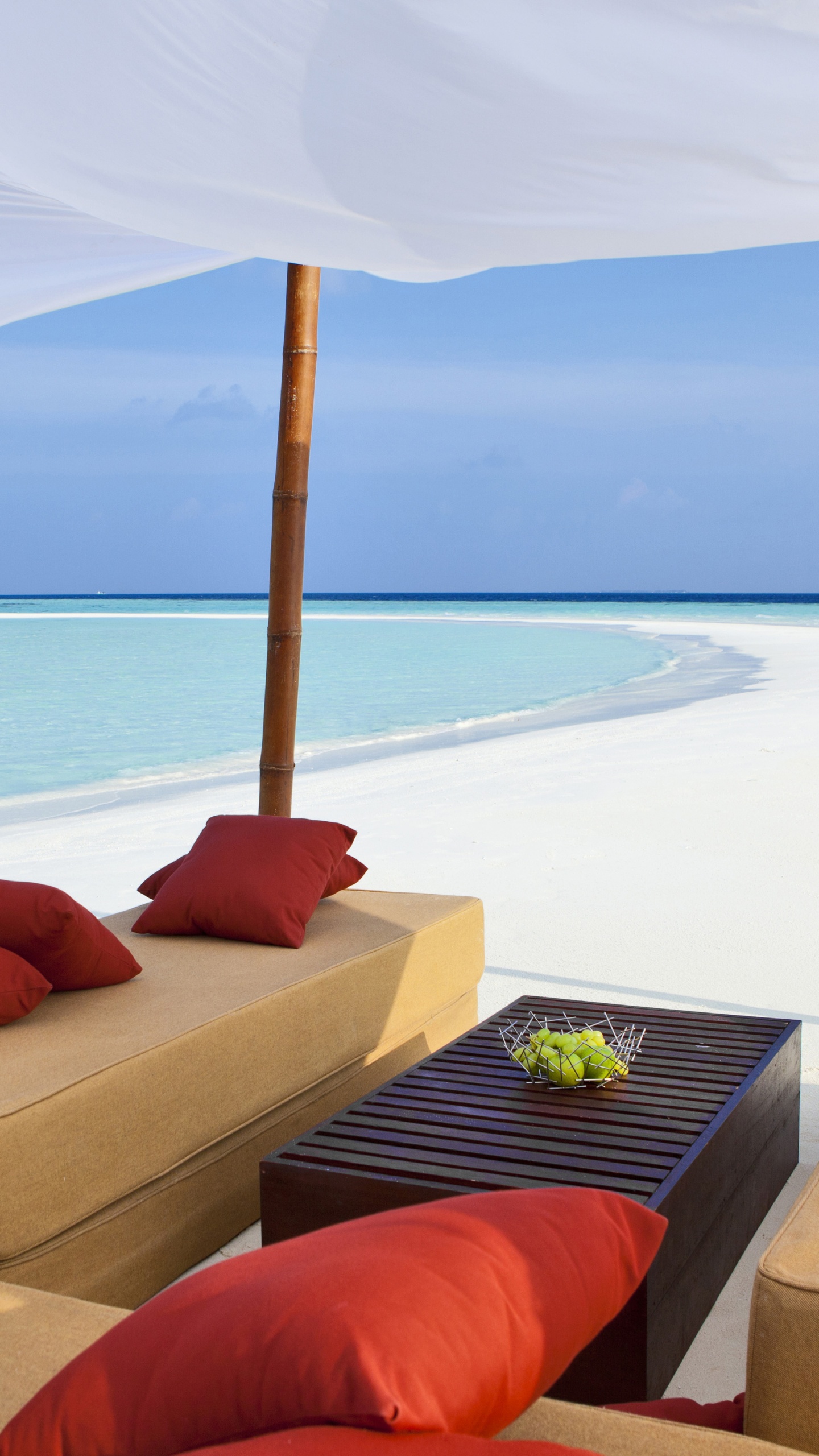 Обои Велассару Мальдивы, прибежище, пляж, путешествие, отпуск в разрешении 1440x2560