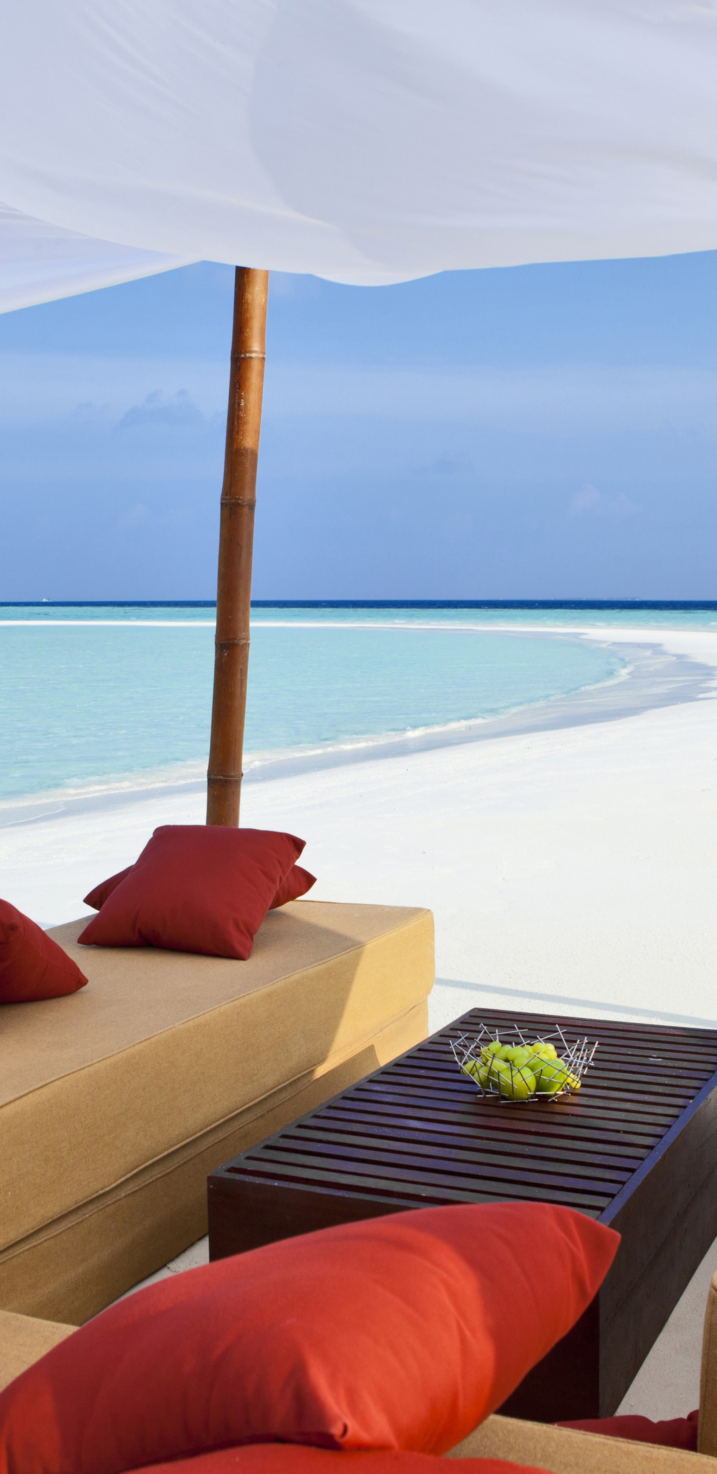 Обои Велассару Мальдивы, прибежище, пляж, путешествие, отпуск в разрешении 1440x2960