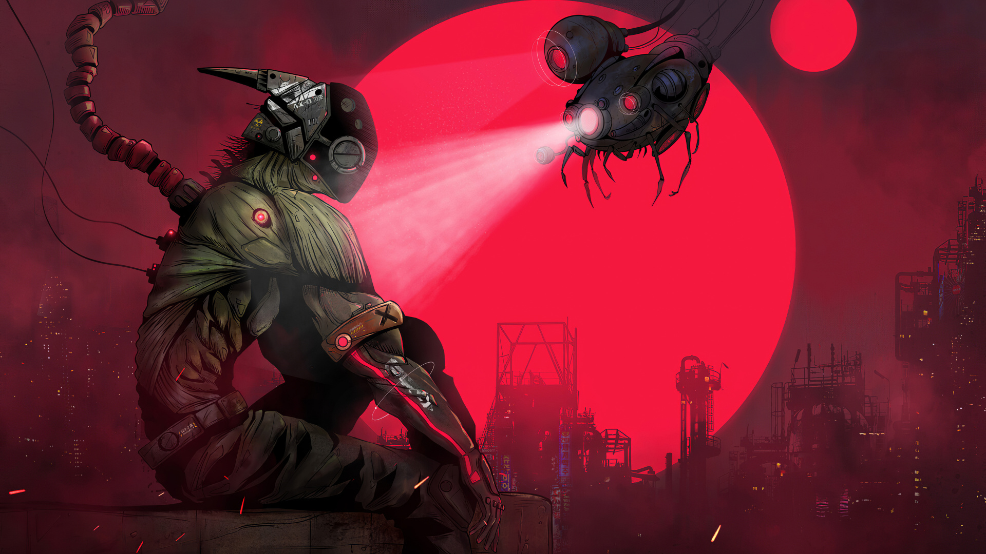 Обои дизайн, красный цвет, арт, развлечение, темнота в разрешении 1920x1080