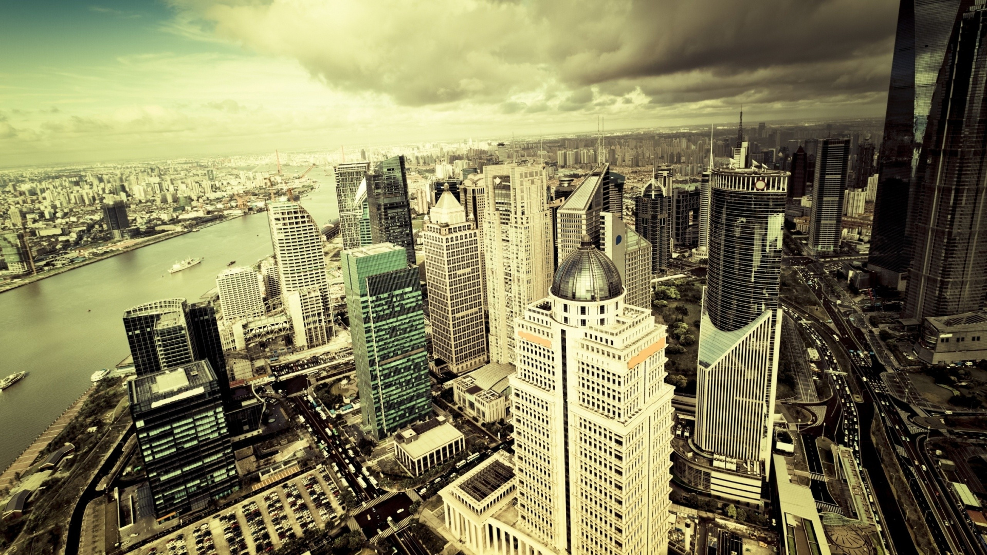 Обои городской пейзаж, город, городской район, небоскреб, мегаполис в разрешении 1920x1080