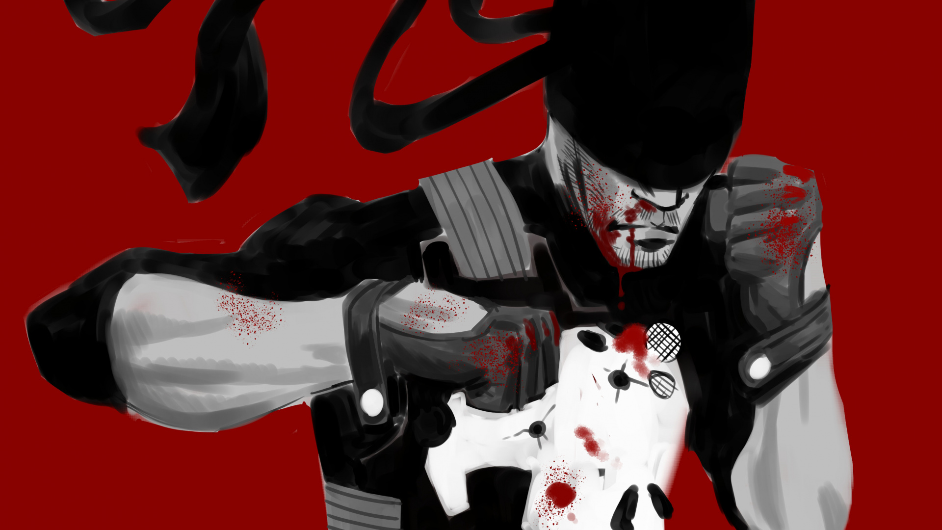 Обои эскиз, рисование, арт, кармин, иллюстрация в разрешении 1920x1080