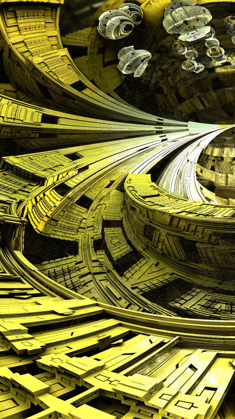 Обои ориентир, свет, черный, желтый, арт в разрешении 750x1334