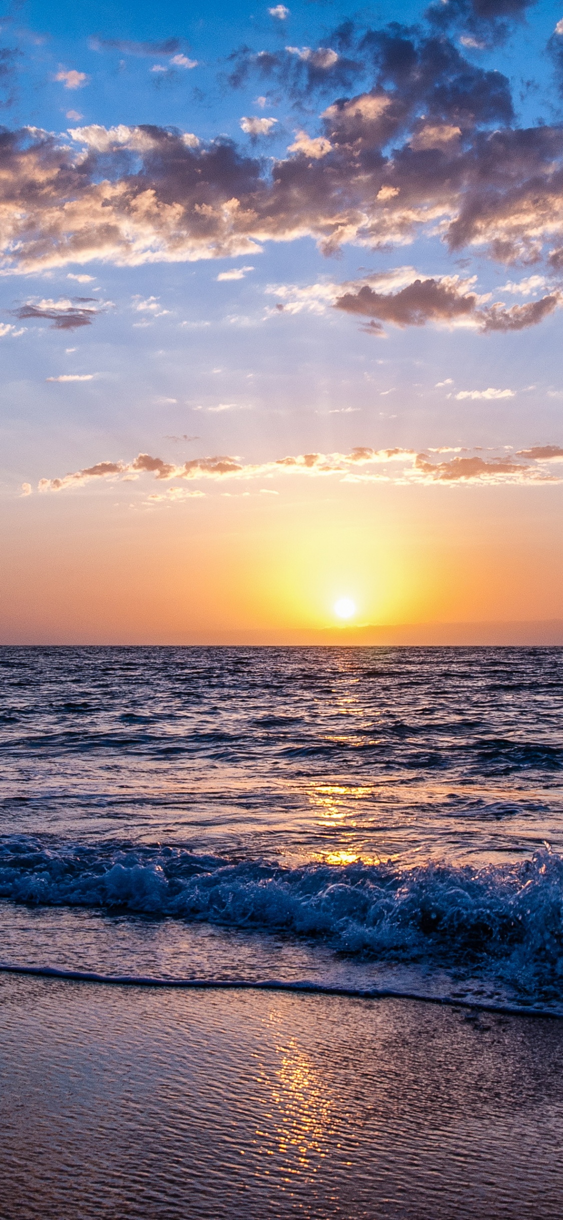 Обои Сансет Бич, пляж, закат, море, парусная бухта в разрешении 1125x2436