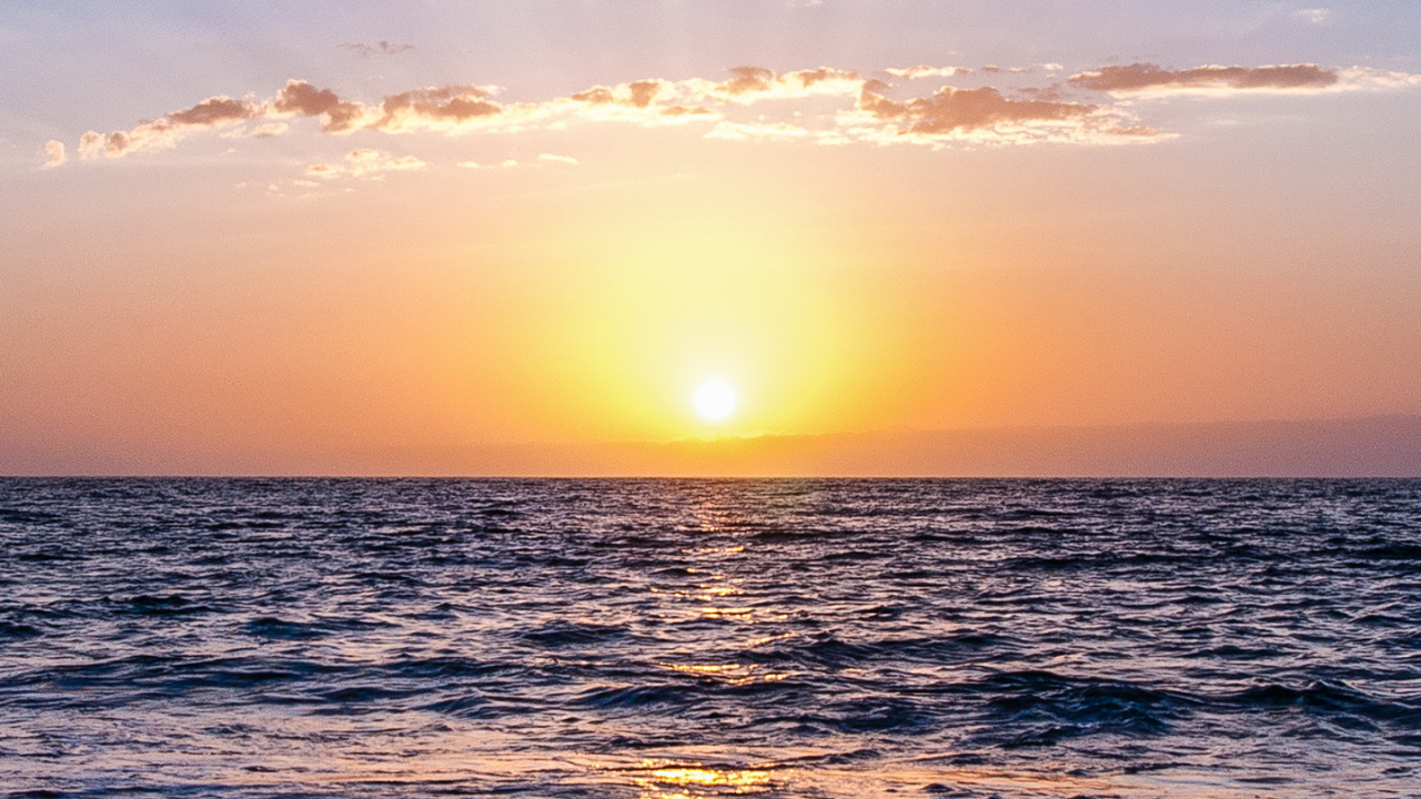 Обои Сансет Бич, пляж, закат, море, парусная бухта в разрешении 1280x720