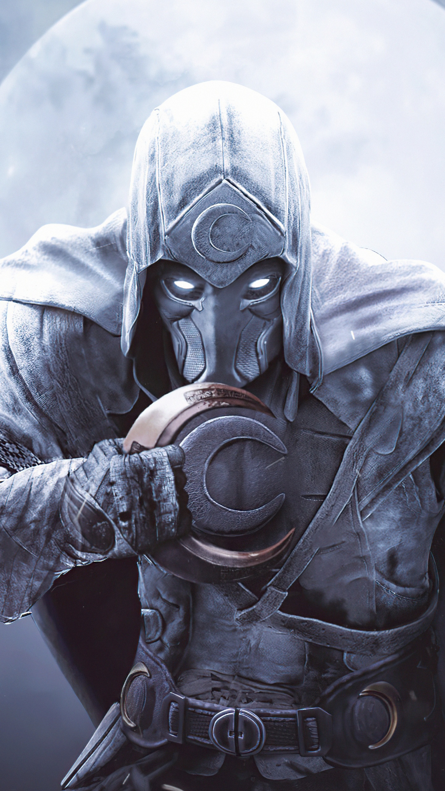 Обои аватар лунного рыцаря, Рыцарь Луны, Марк Спектор, marvel, комиксы Марвел в разрешении 1440x2560