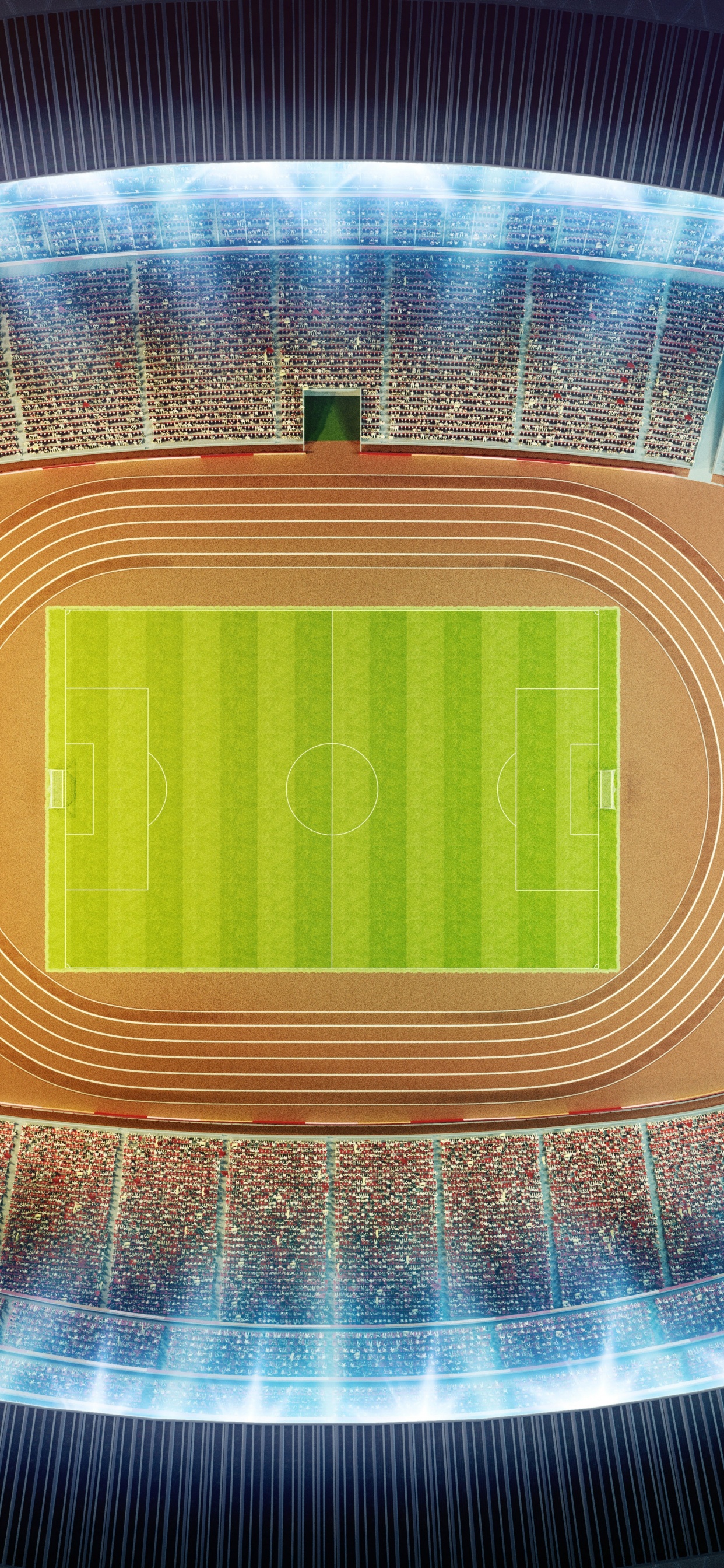 Обои стадион, спортивные объекты, зеленый, свет, освещение в разрешении 1242x2688