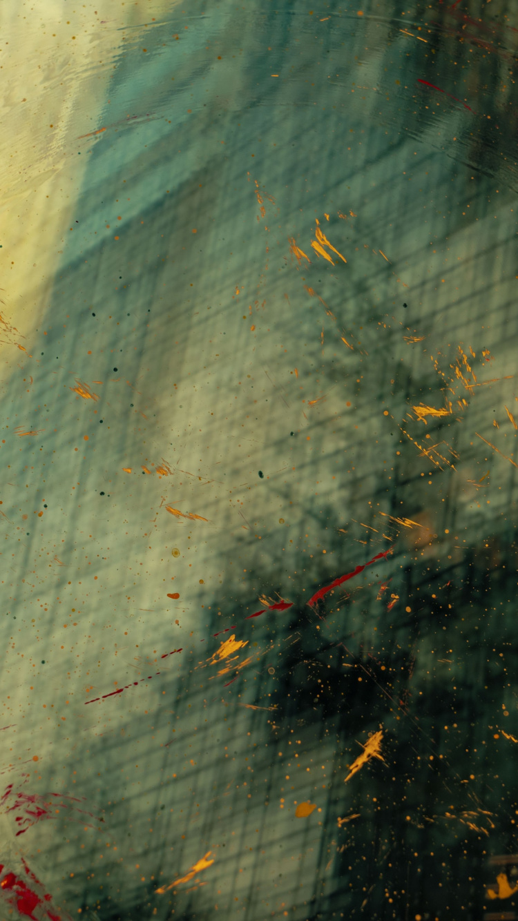 Обои линия, лист, современное искусство, зеленый, желтый в разрешении 750x1334