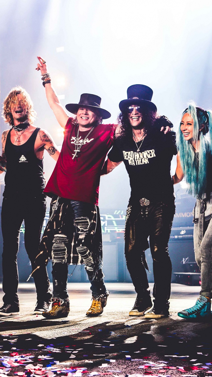 Обои Not in This Lifetime Tour, Guns N Roses, тяжелый рок, Представление, социальная группа в разрешении 720x1280