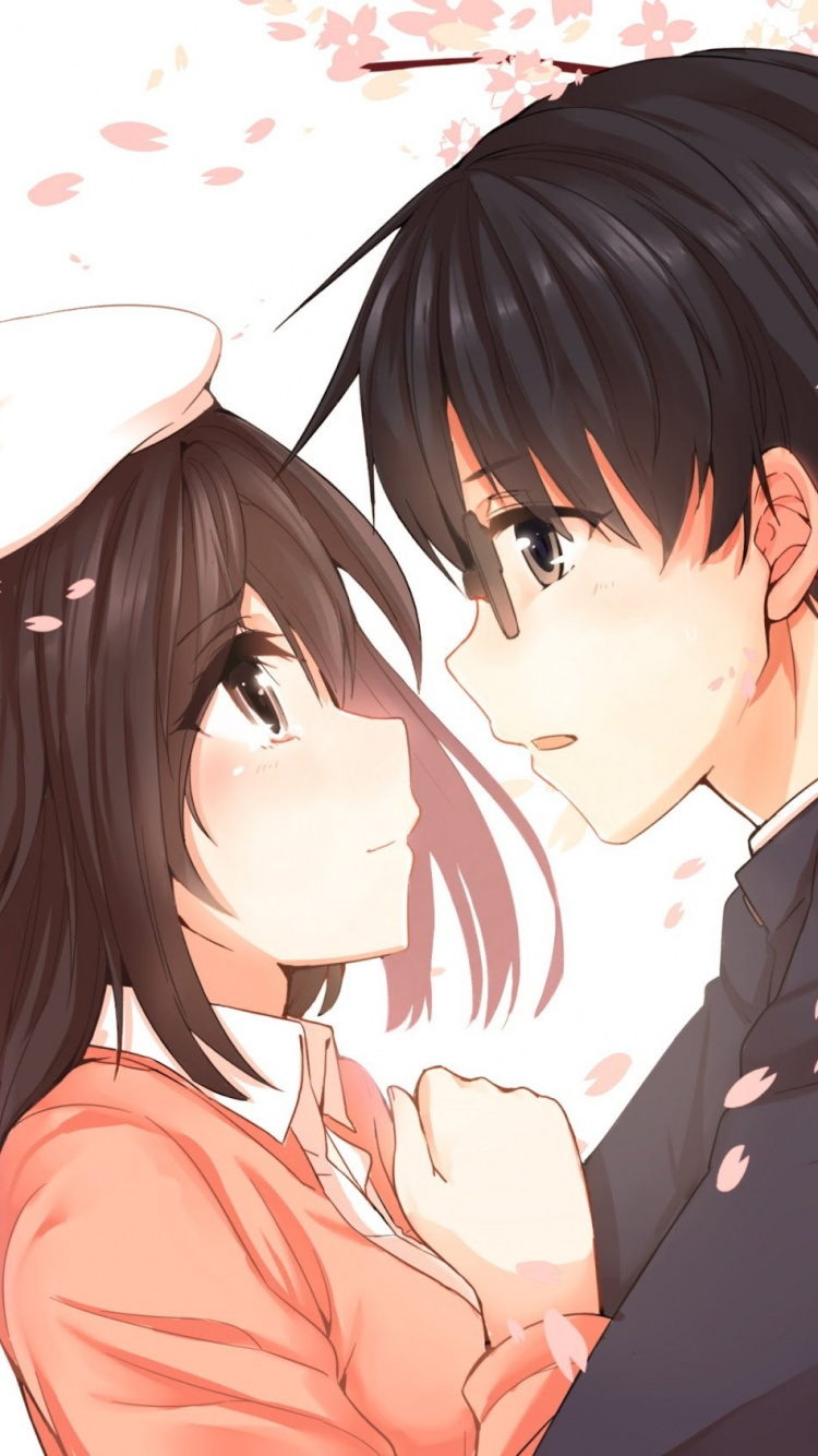 Обои аниме, роман, взаимодействие, Томоя х Мегуми, снимок в разрешении 750x1334